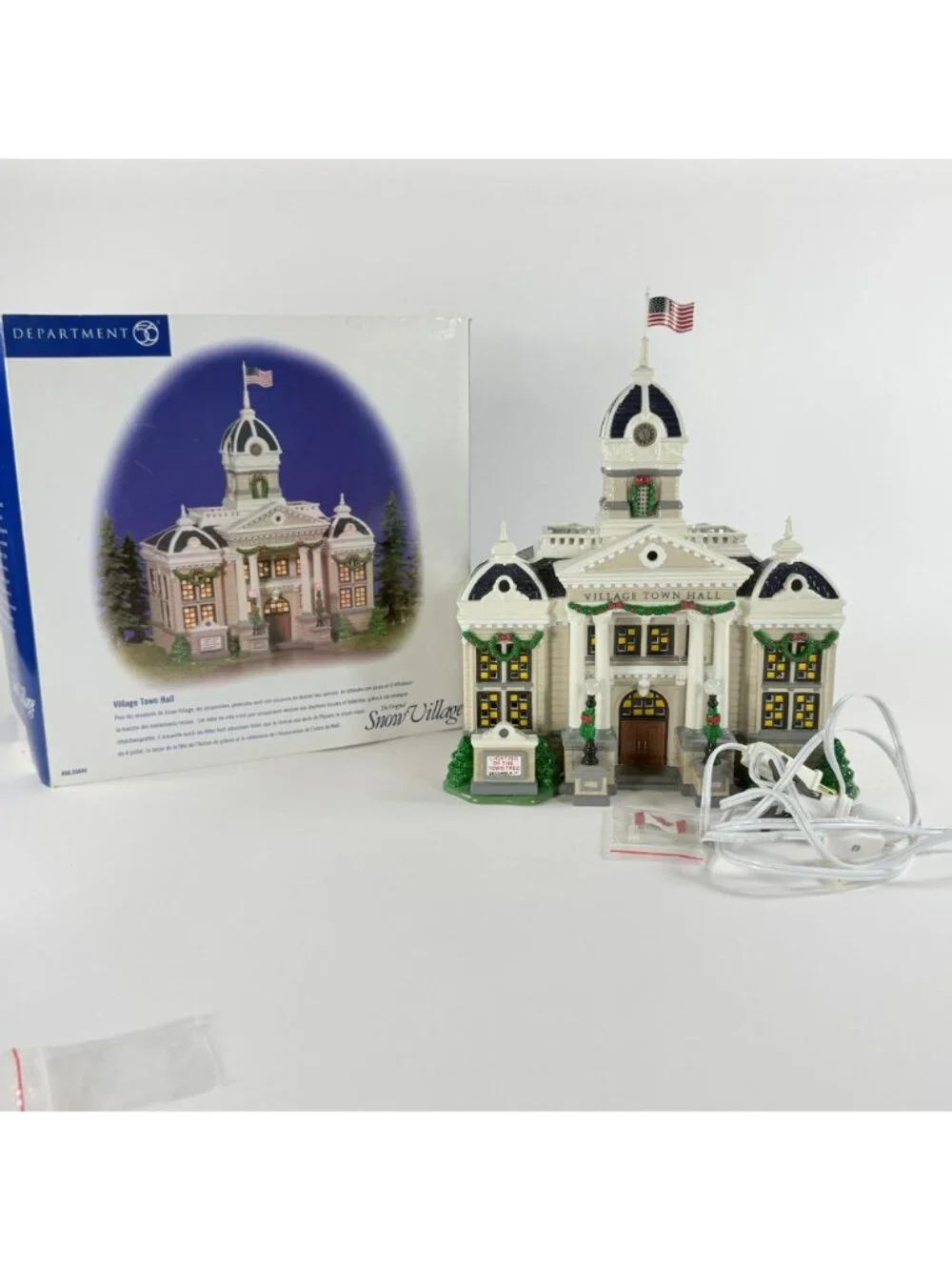 Dept 56 The Original Snow Village Town Hall #55044 Tested Works